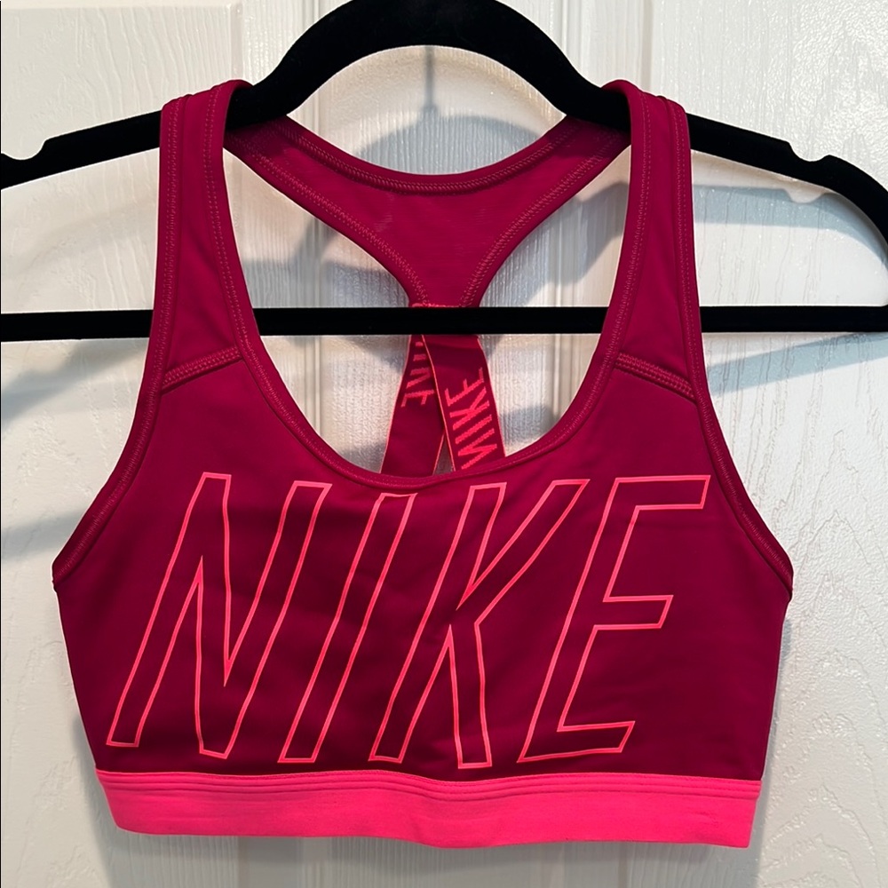 Nike Pink Racerback Sports Bra with Wide Straps